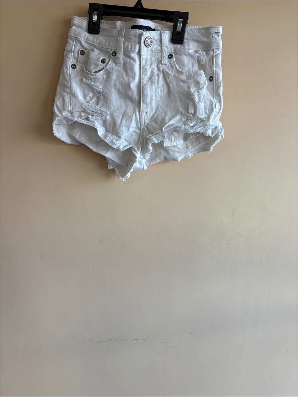 Aeropostale White Distressed Denim Cutoff Shorts